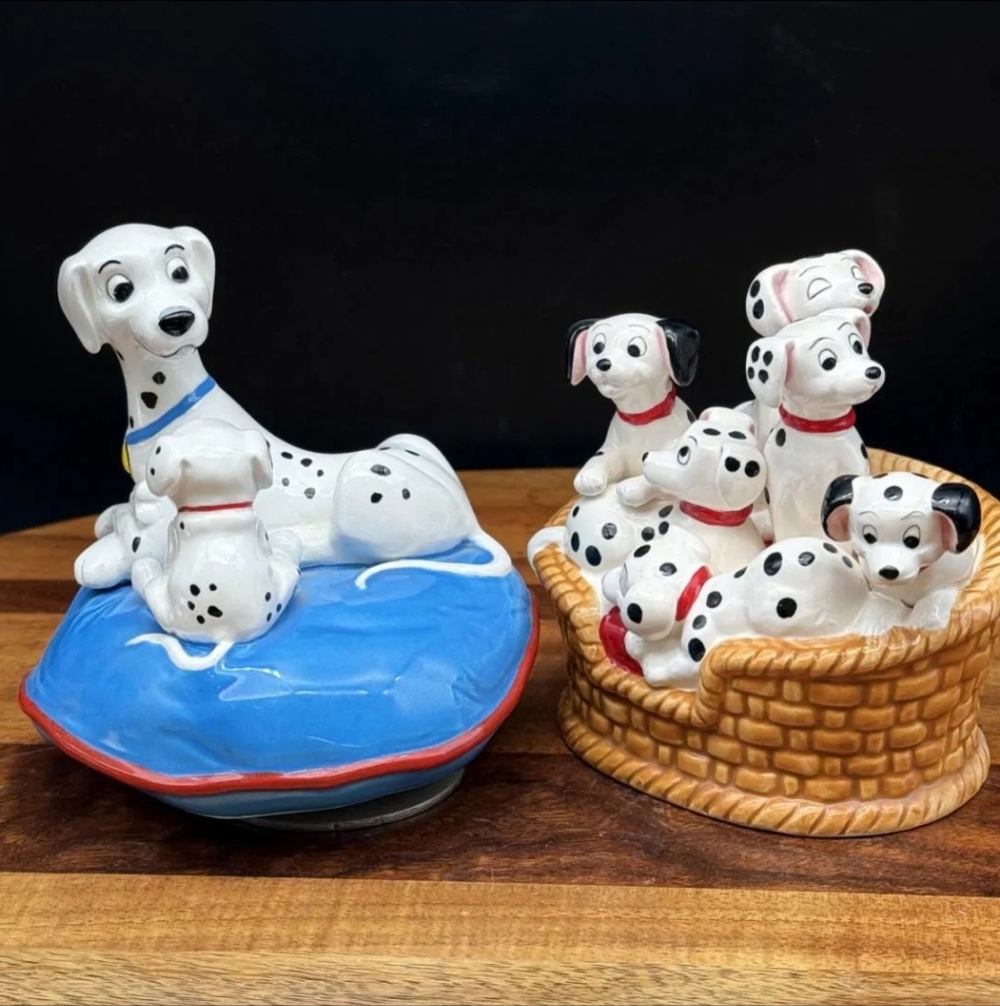 Vintage Schmid Disney 101 Dalmatians Music Boxes Lot Cruella DeVil Working